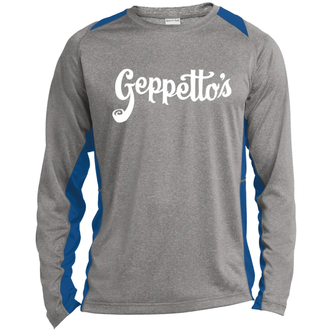 Long Sleeve Heather Colorblock Poly T-Shirt