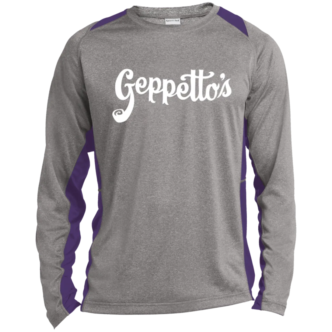 Long Sleeve Heather Colorblock Poly T-Shirt