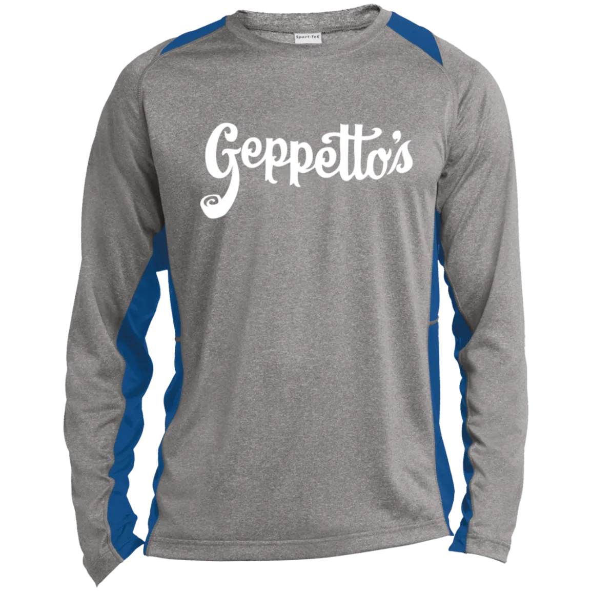 Long Sleeve Heather Colorblock Poly T-Shirt