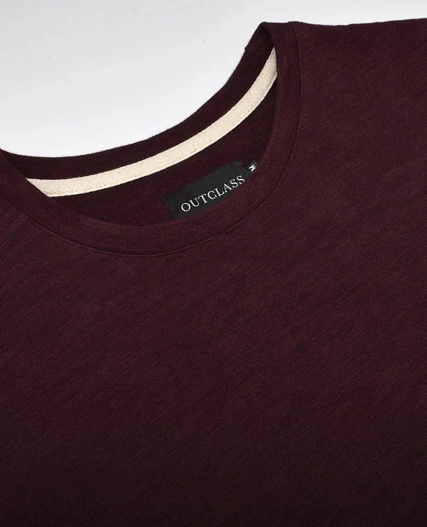 Maroon Slub L/S T-Shirt