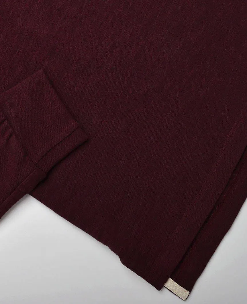Maroon Slub L/S T-Shirt