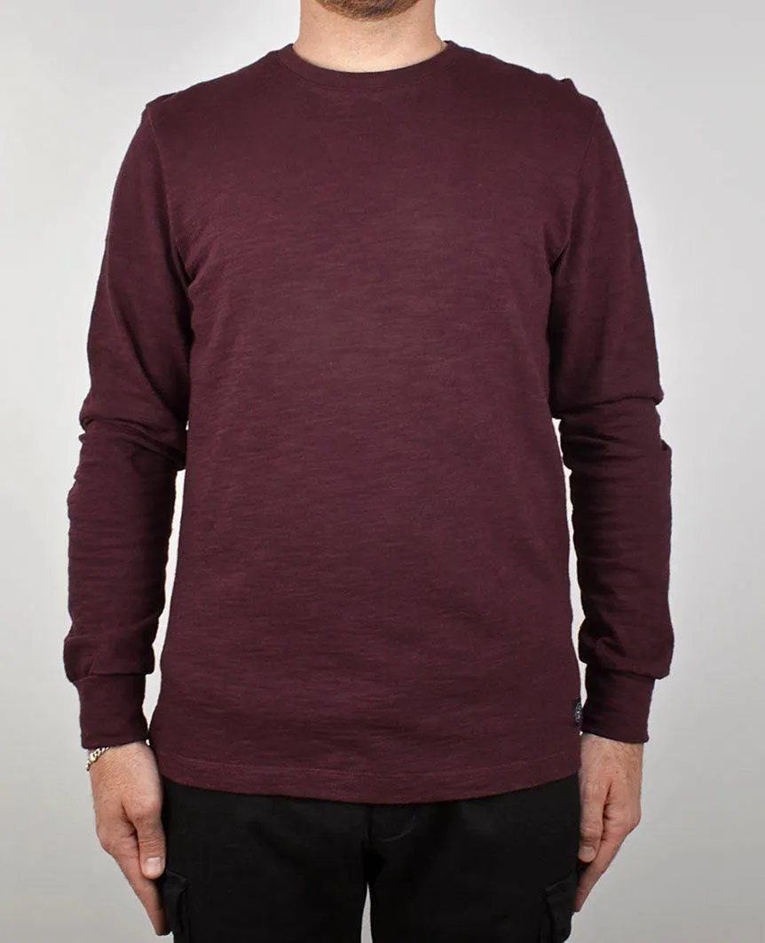 Maroon Slub L/S T-Shirt