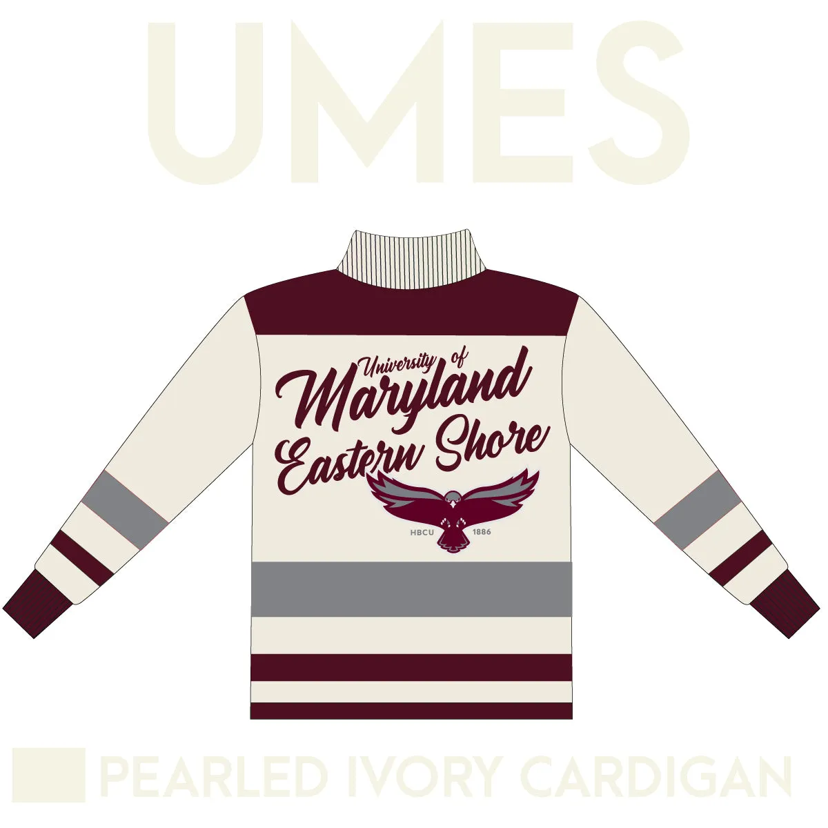 Maryland Eastern Shore | UMES Cardigan PEARLED IVORY