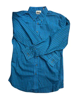 MENS BLUE CHECK RIATA LONG SLEEVE SHIRT