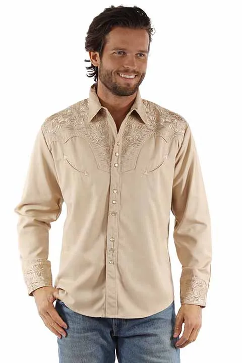 Men's Vintage Western Shirt Collection: Scully Gunfighter Sand