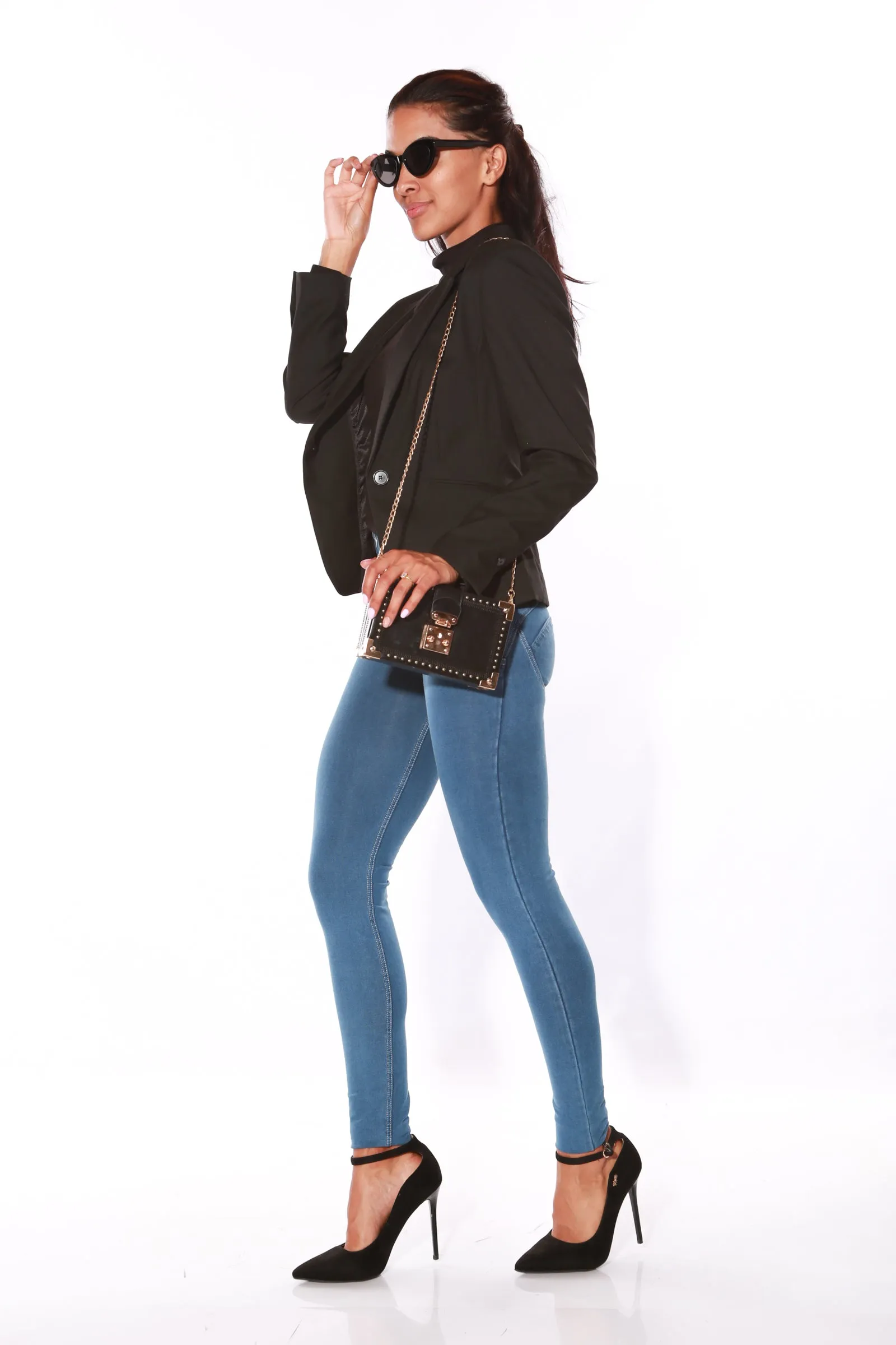 Mid waist Shapewear  Shaping pants Jeggings -light Blue