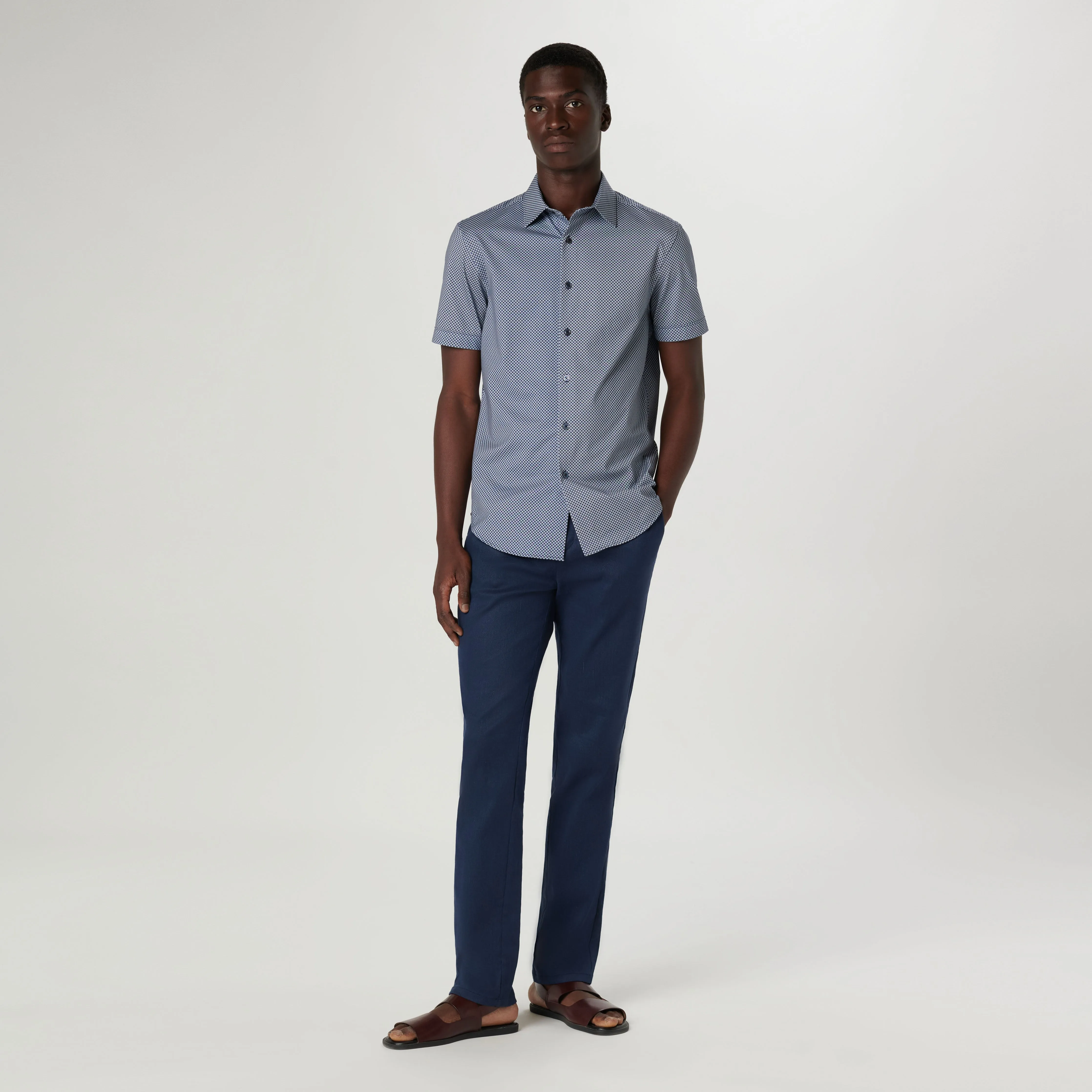 Miles Geometric OoohCotton Short Sleeve Shirt