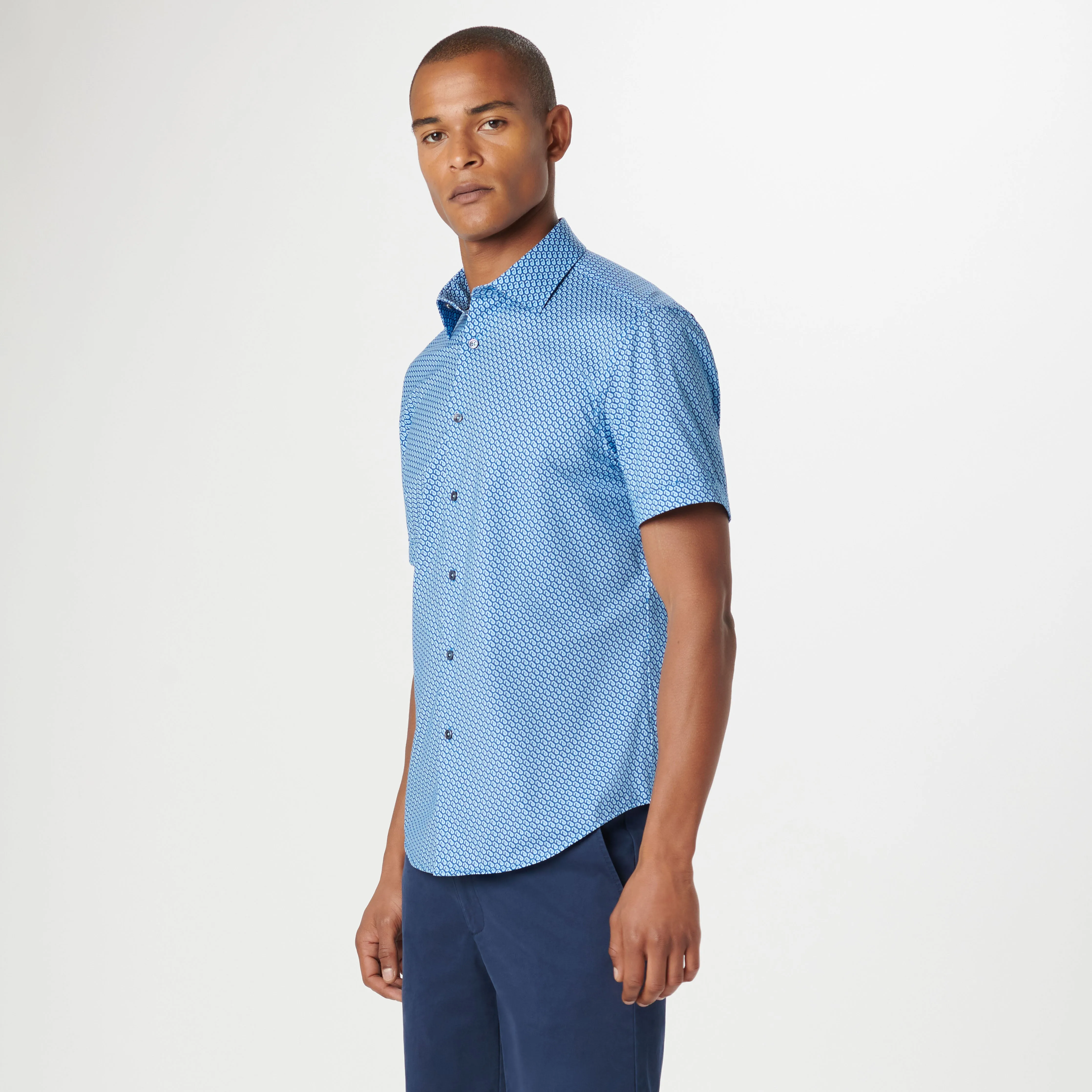 Miles Geometric OoohCotton Short Sleeve Shirt