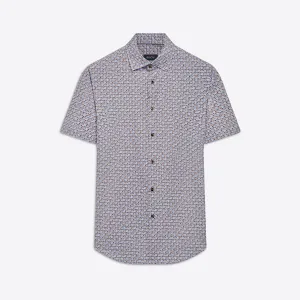 MILES Geometric Print OoohCotton Short Sleeve Shirt