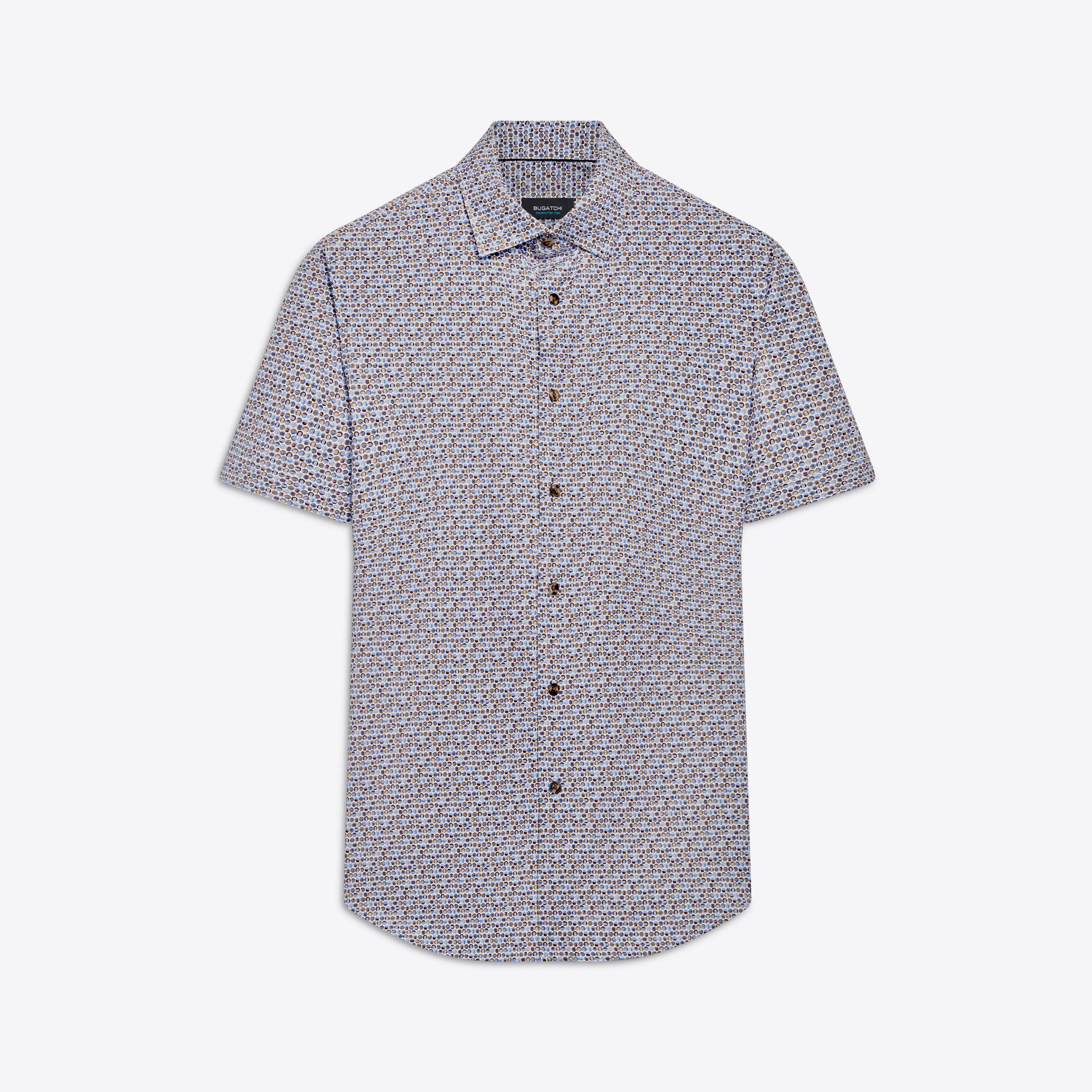 MILES Geometric Print OoohCotton Short Sleeve Shirt