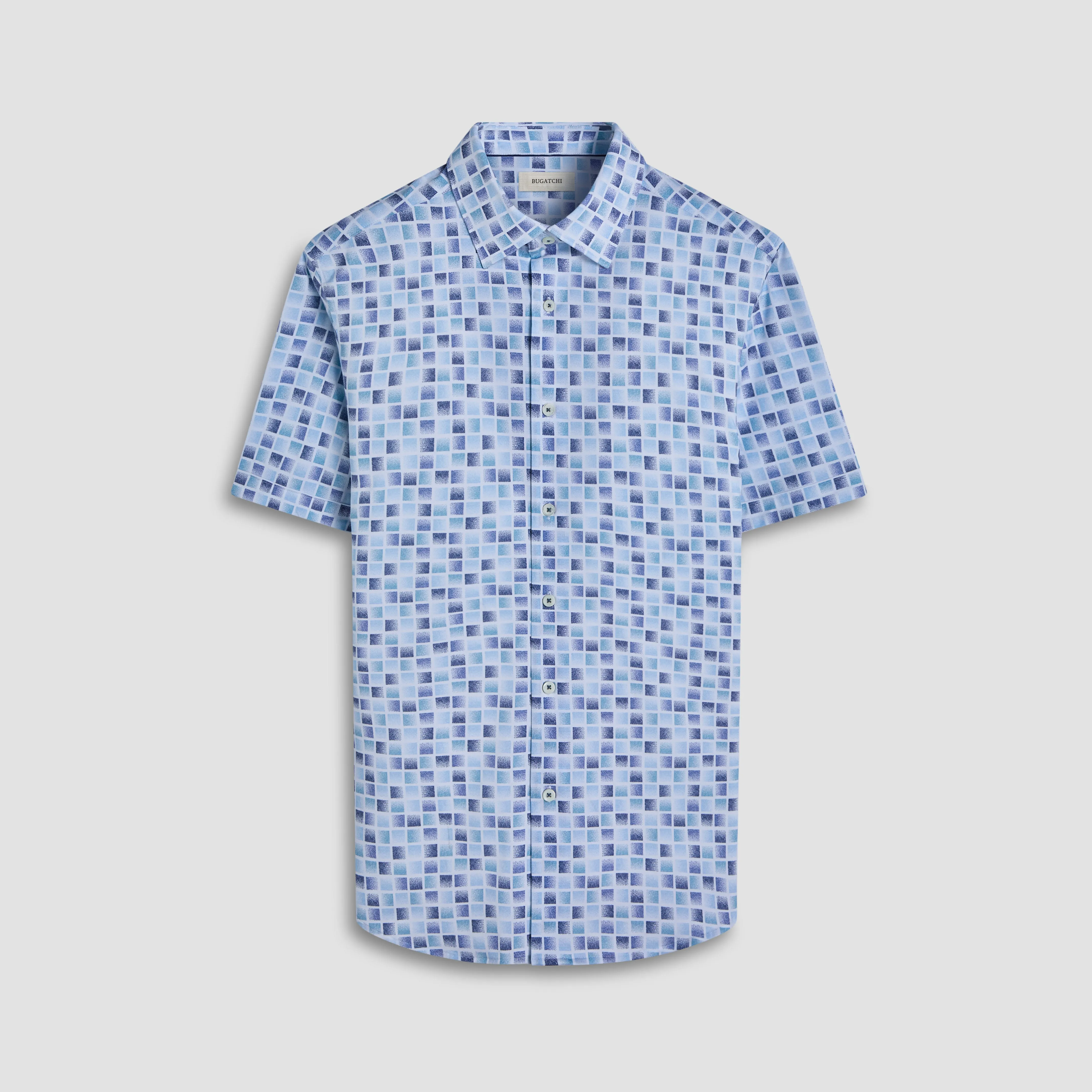 Miles Gradient Check OoohCotton Short-Sleeve Shirt