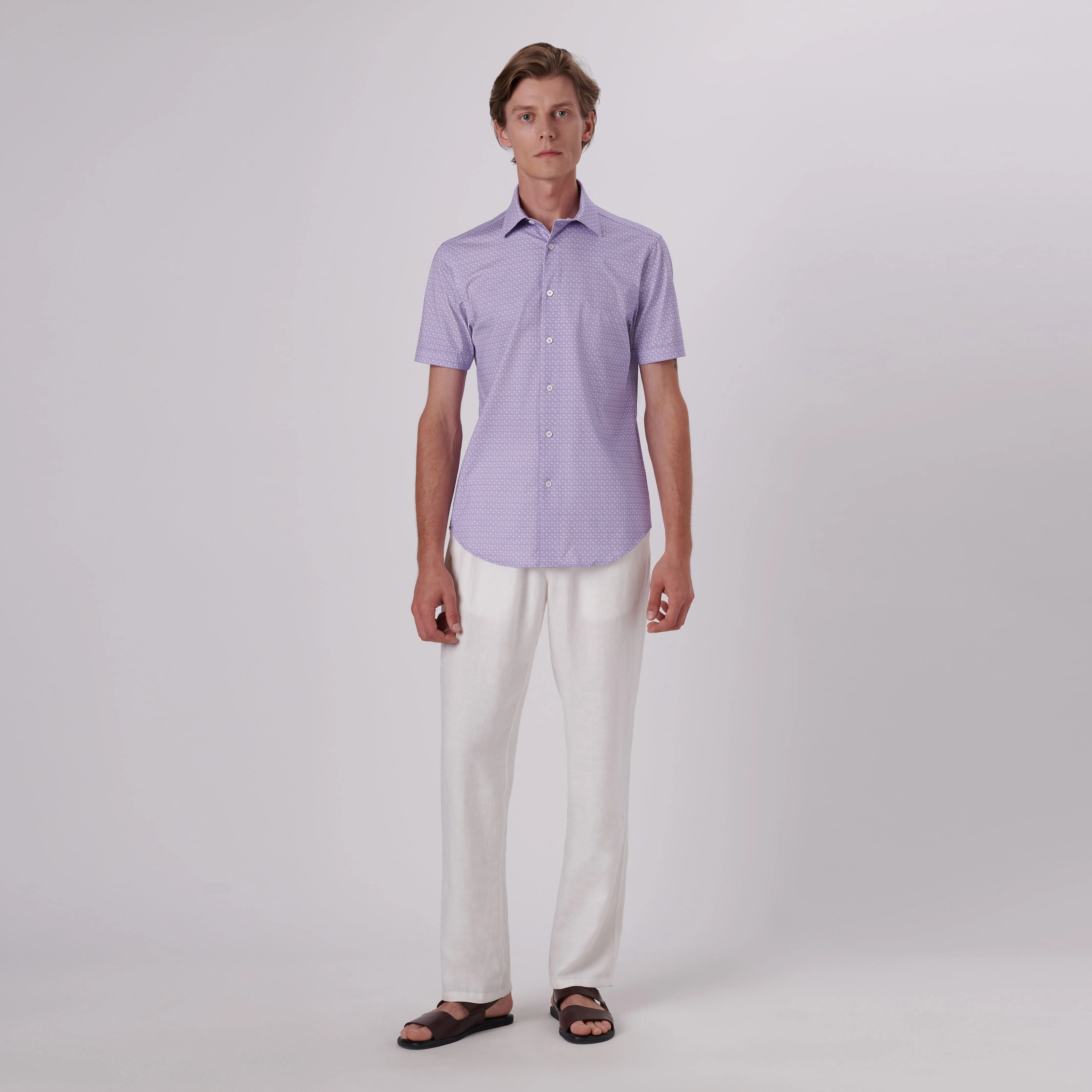 Miles Palm Tree Print OoohCotton Short Sleeve Shirt