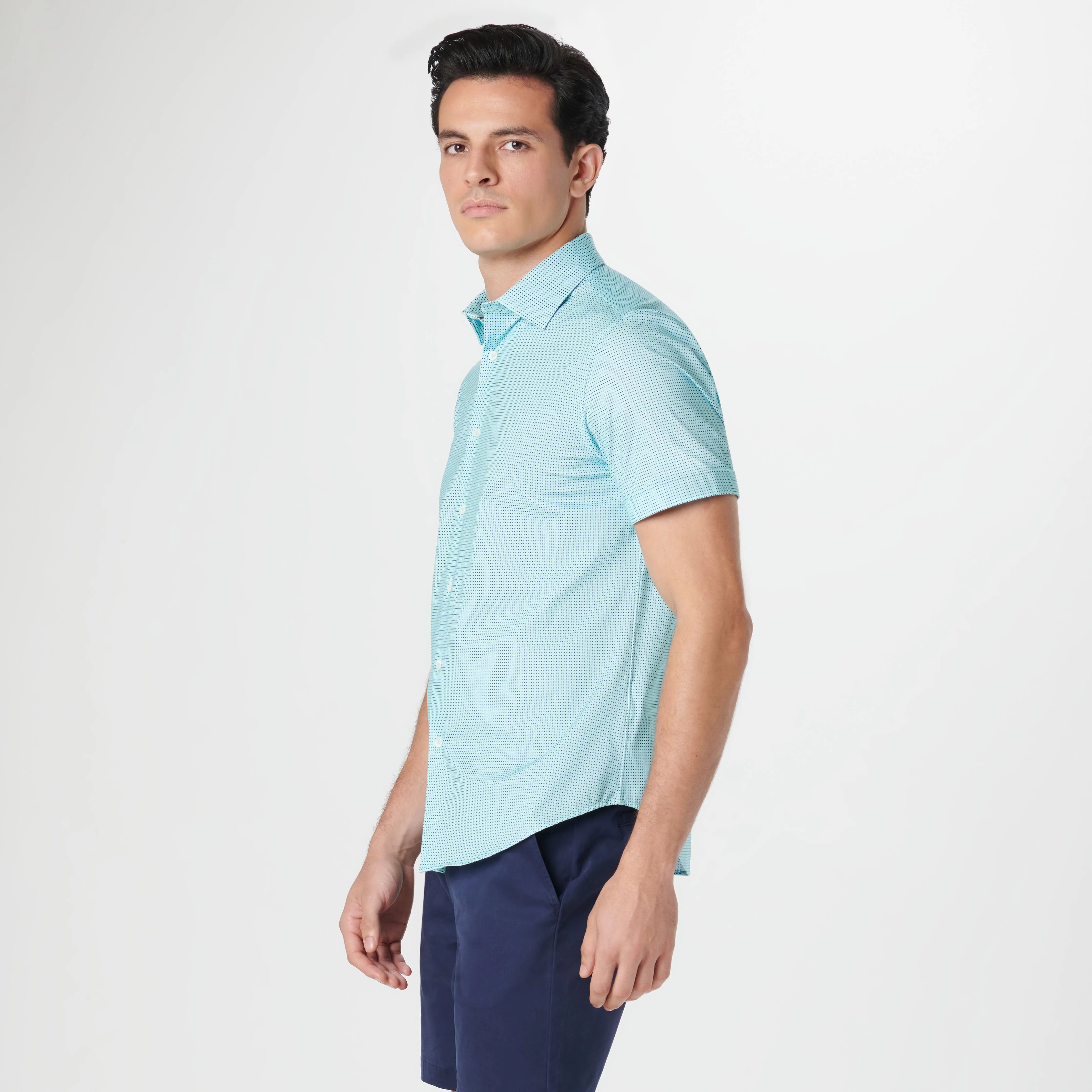 Miles Pin Dot OoohCotton Short Sleeve Shirt