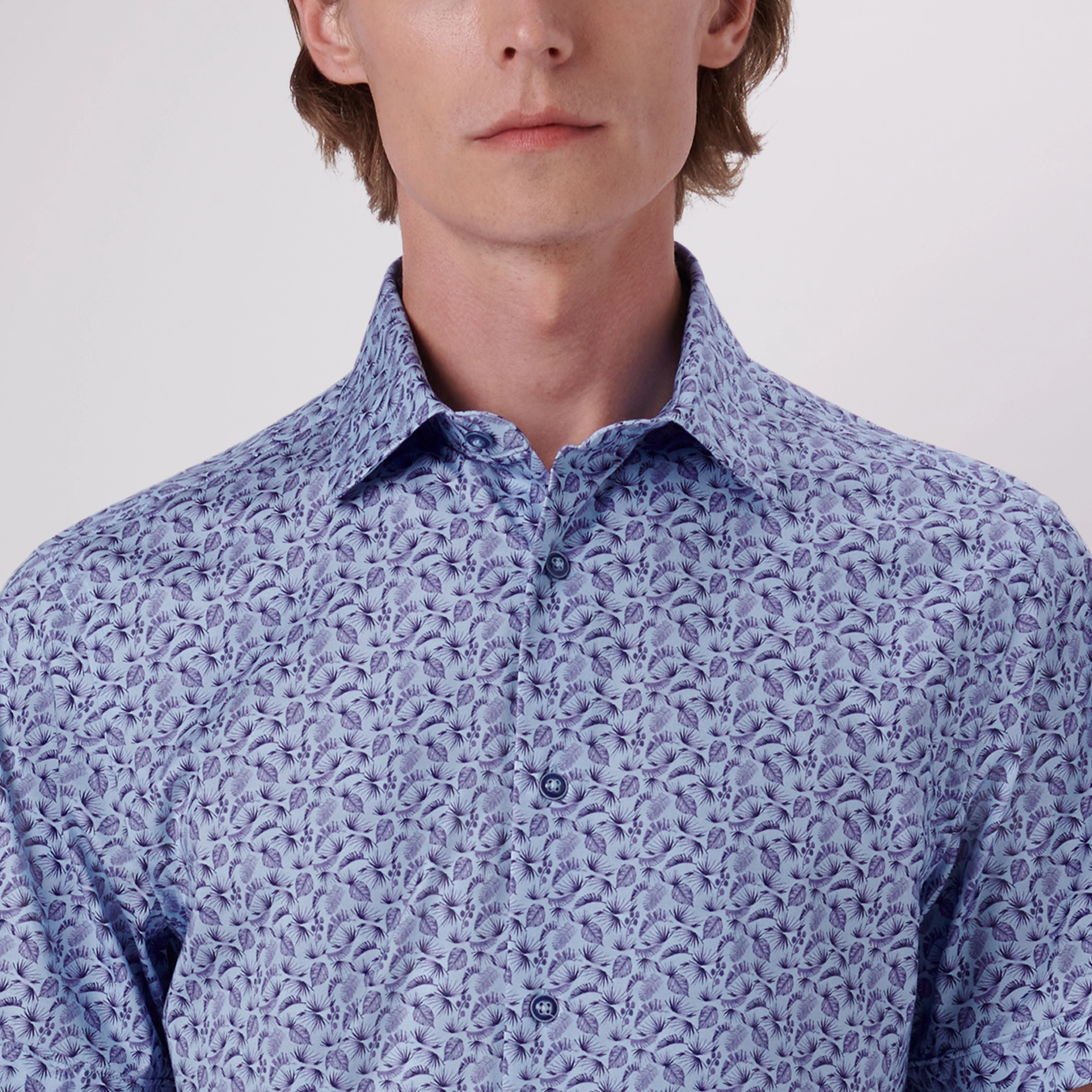Milo Leaf Print OoohCotton Short Sleeve Shirt