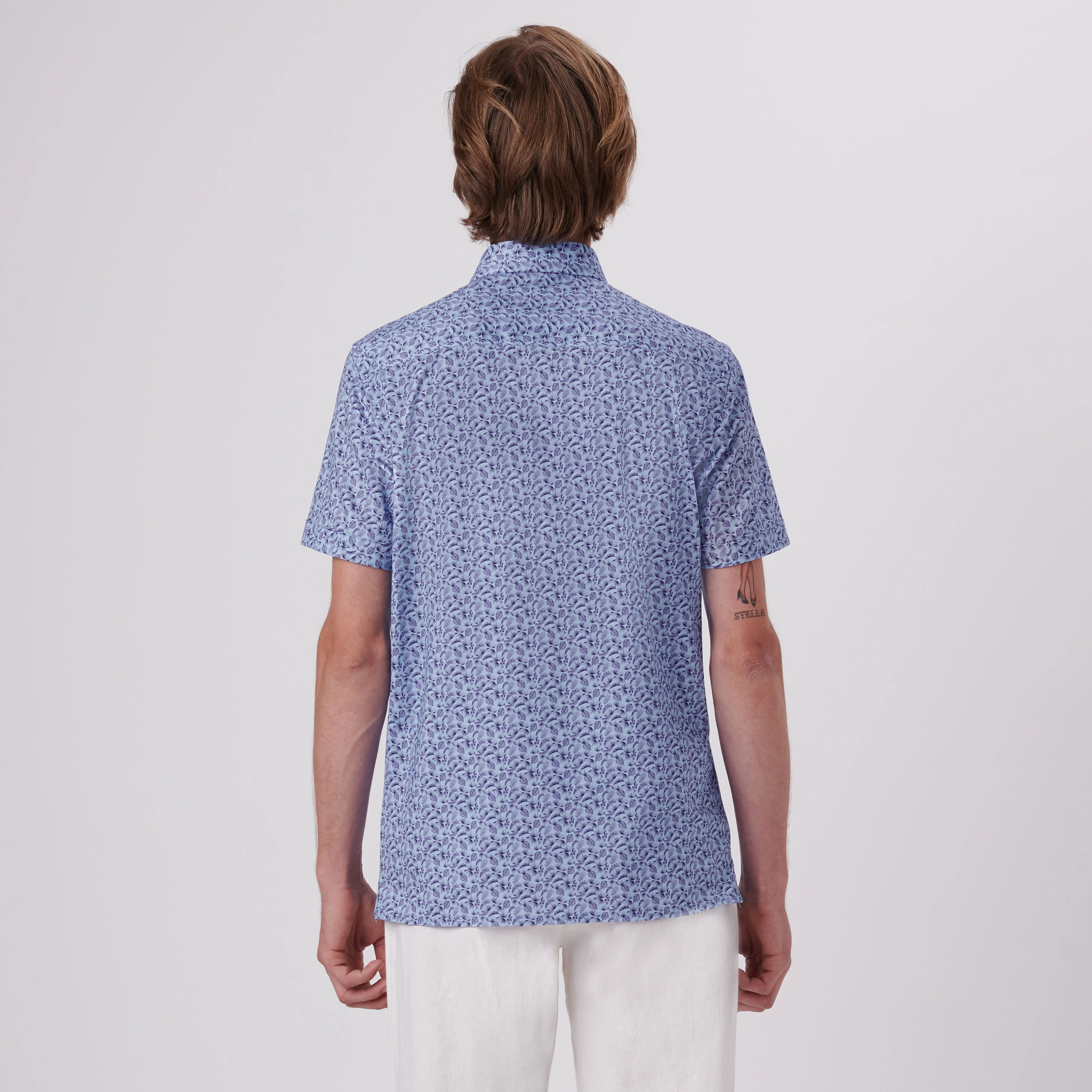 Milo Leaf Print OoohCotton Short Sleeve Shirt