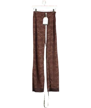 Mistress Rocks Brown Stretch Lace Trouser UK S