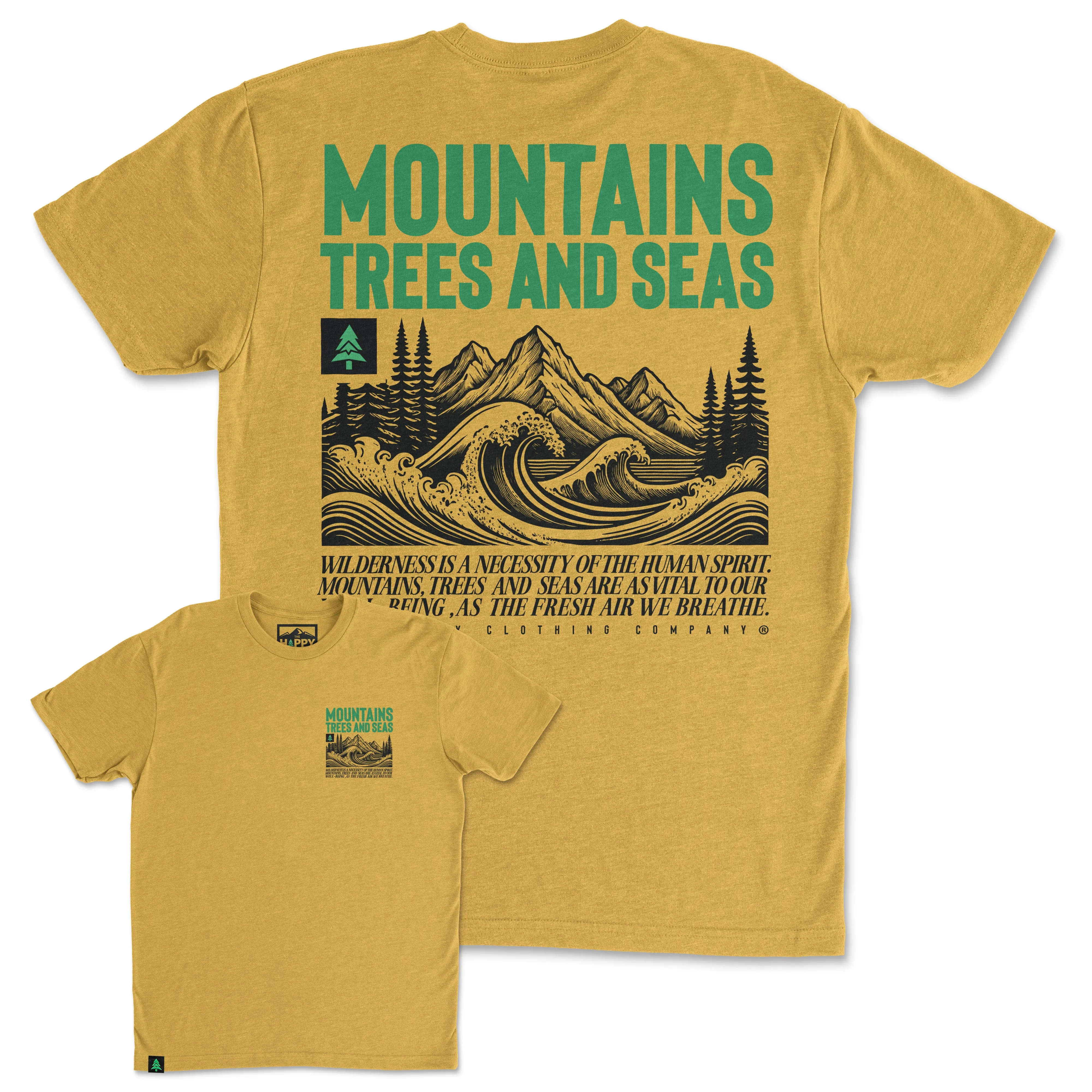 Mountains, Trees and Seas Back Print 'Trail Tee' | Lightweight Blend |