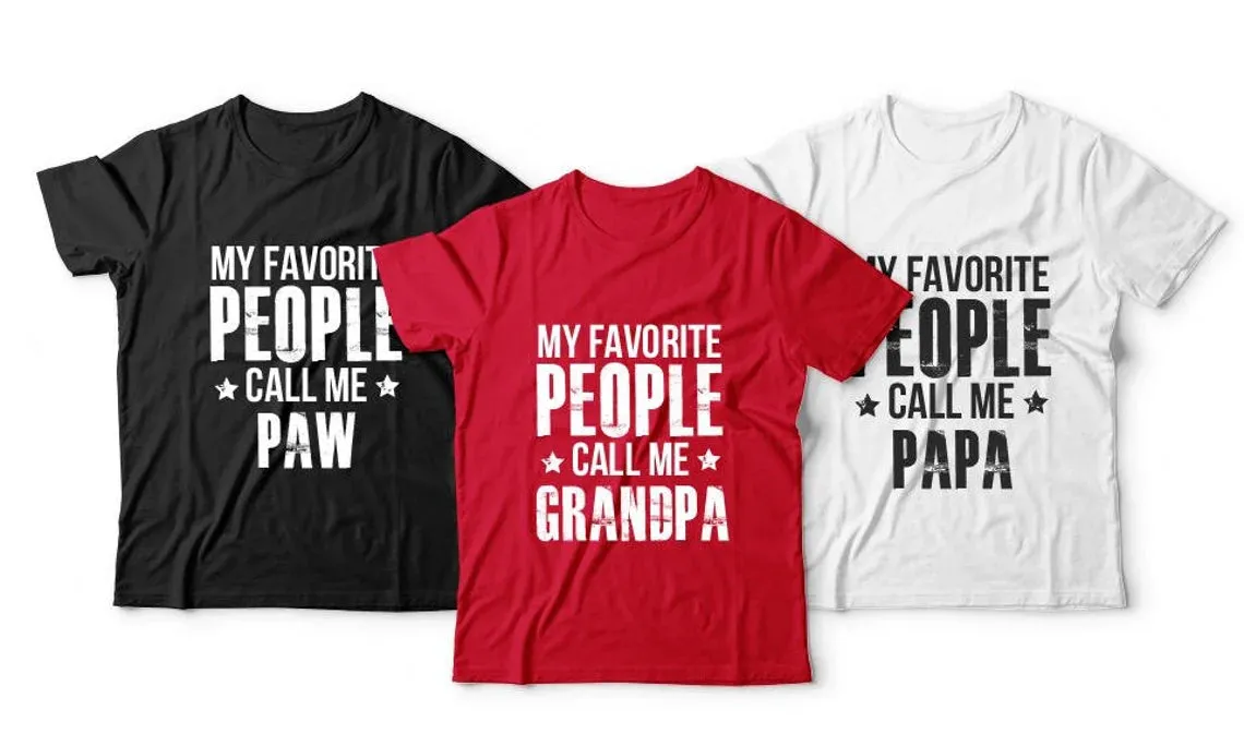 My Favorite People Call Me Grandpa- short sleeve T-Shirt for Grandpa