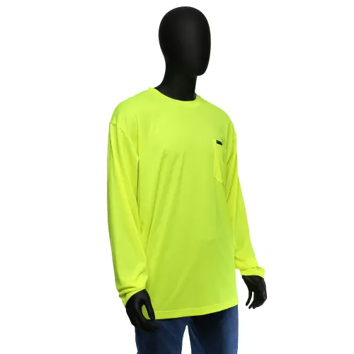 Neon Yellow or Orange Long Sleeve Shirt, 47407, Hi-Viz, Non-ANSI