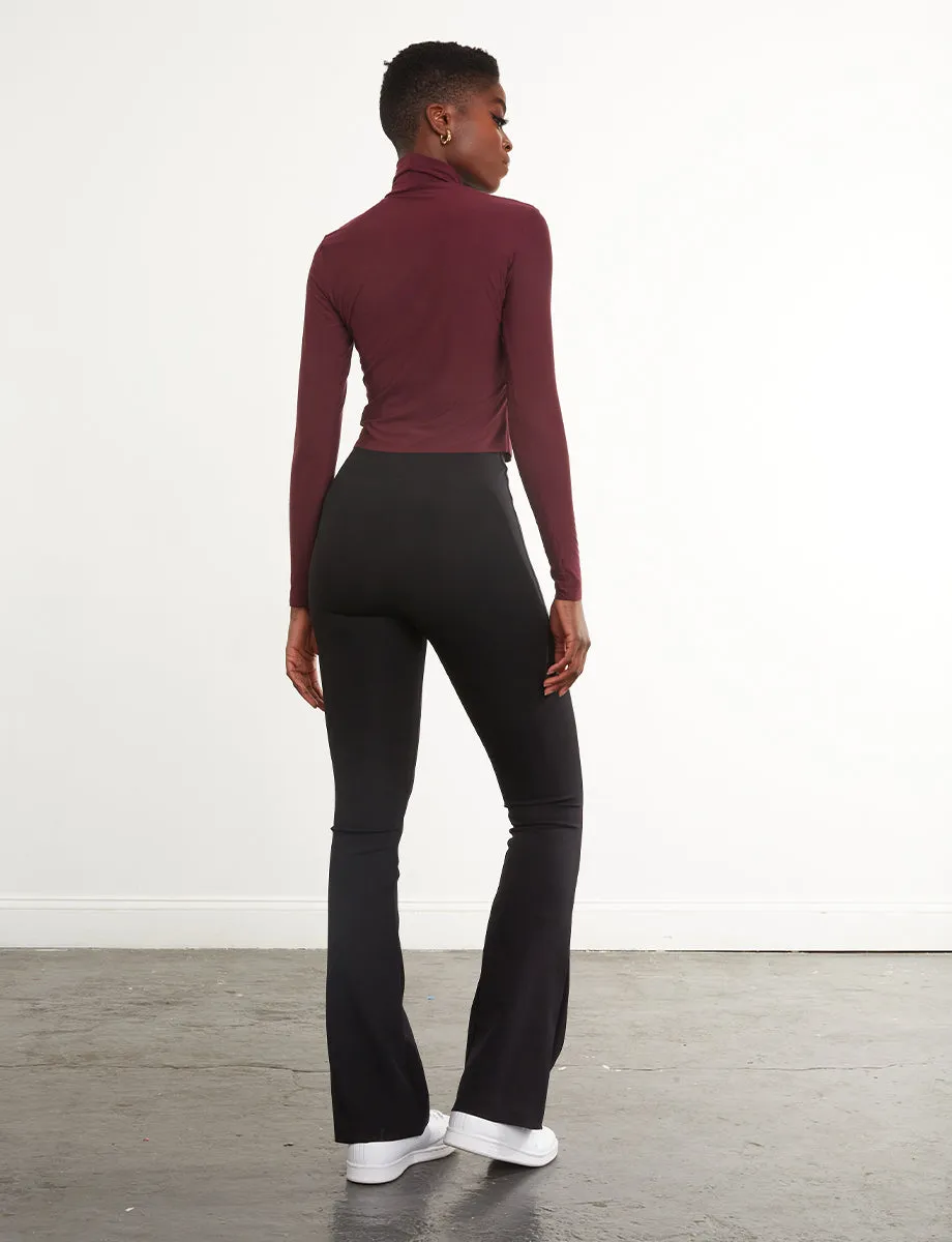 Neoprene Flare Leggings in Black