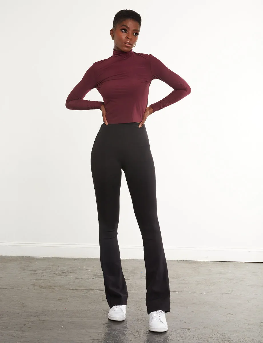 Neoprene Flare Leggings in Black
