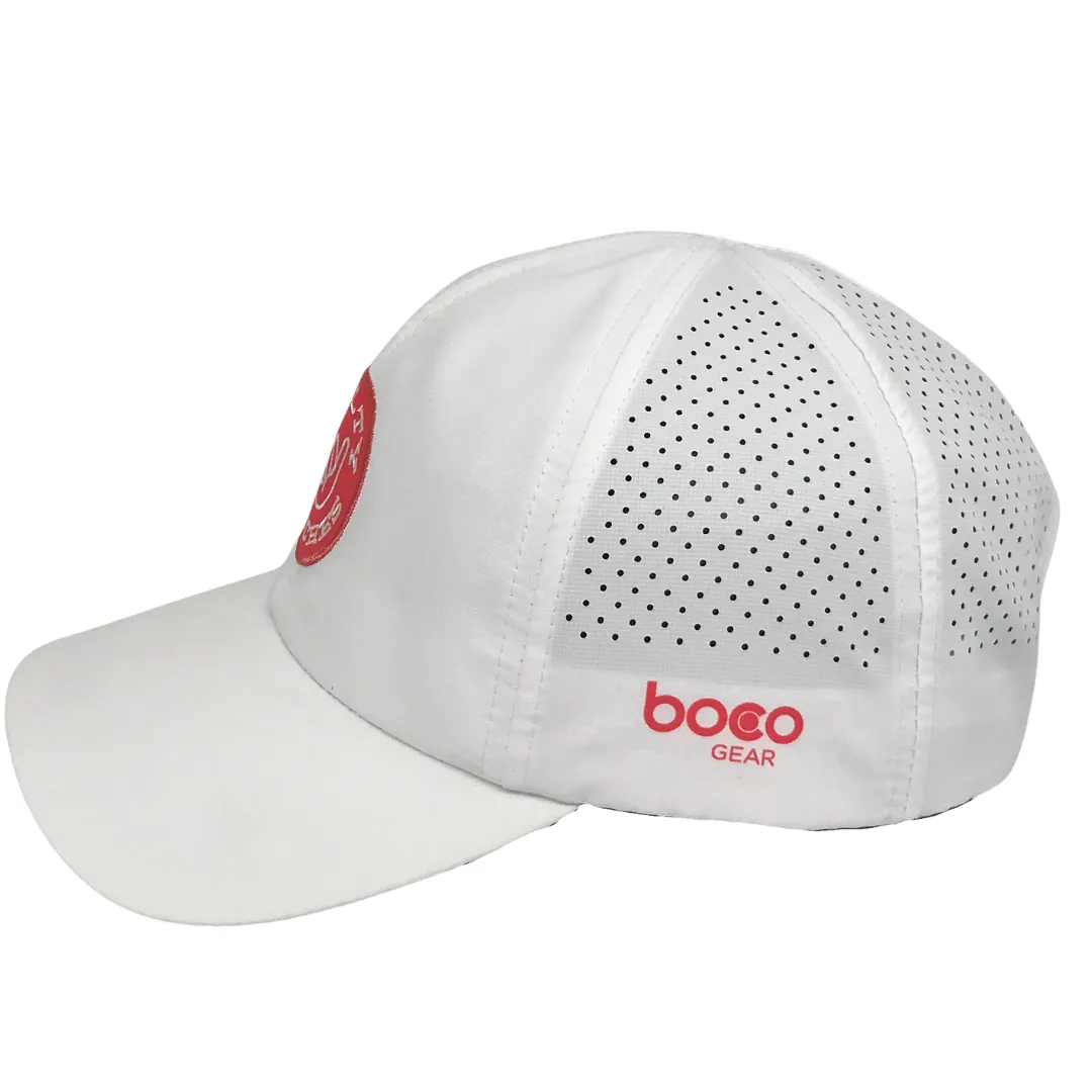 NEW Salty Elite White Laser Cut Hat by Boco with Pink Salty Patch