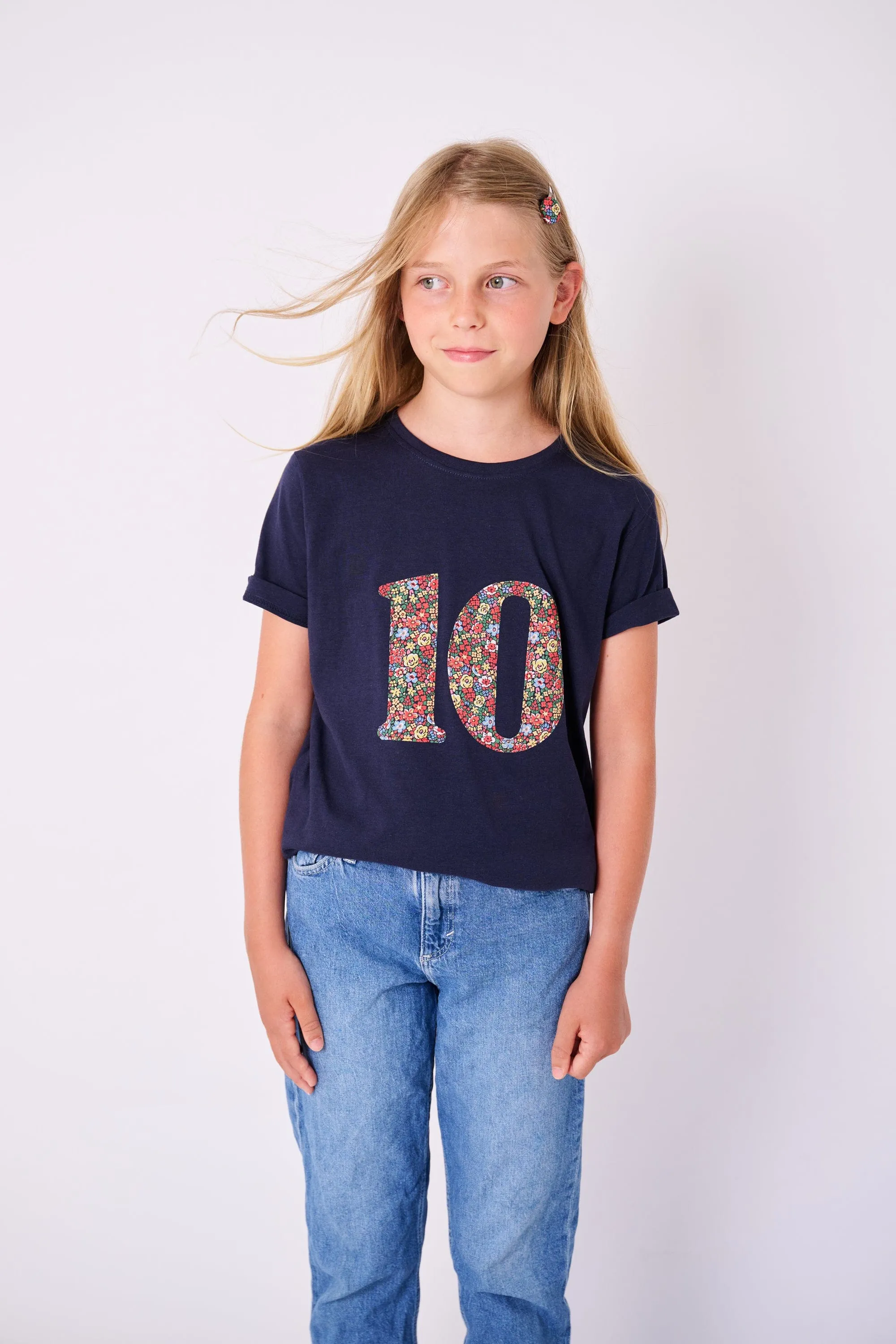 Number Navy T-Shirt in Emma Louise Liberty Print