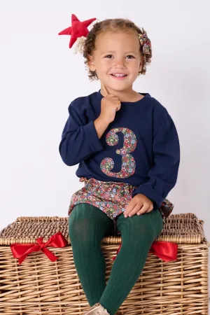 Number Navy T-Shirt in Emma Louise Liberty Print