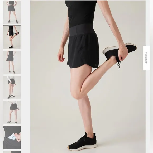 NWT Athleta Run With It 14&quot; Skort Black Size Medium