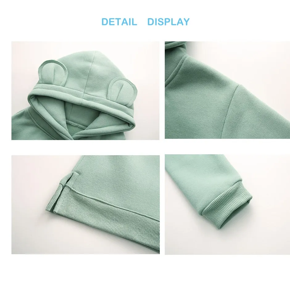 Orangemom Fleece Hooded Sweatshirt for Baby Boys and Girls - Pink