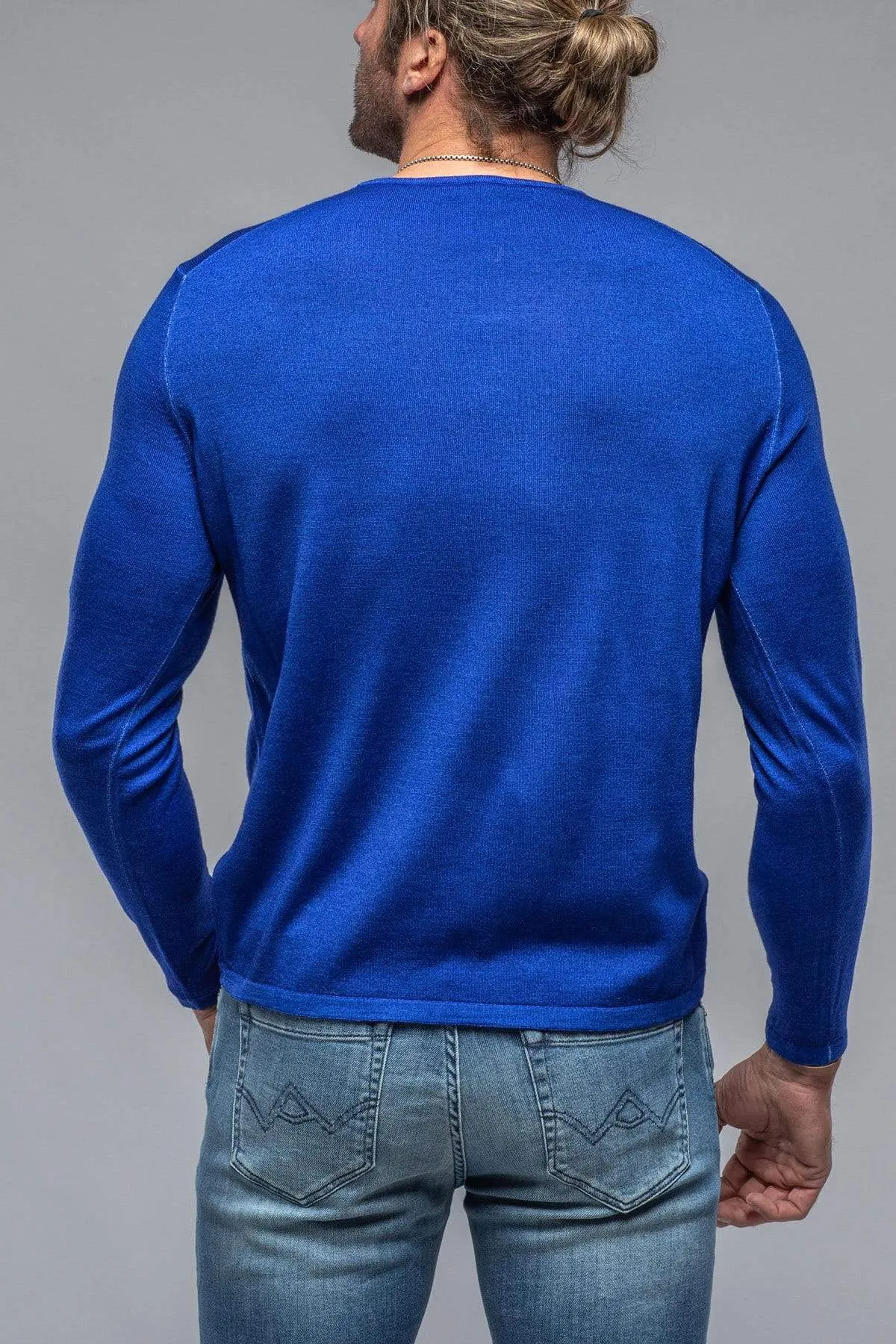 Pacific Merino Crew in Cobalt