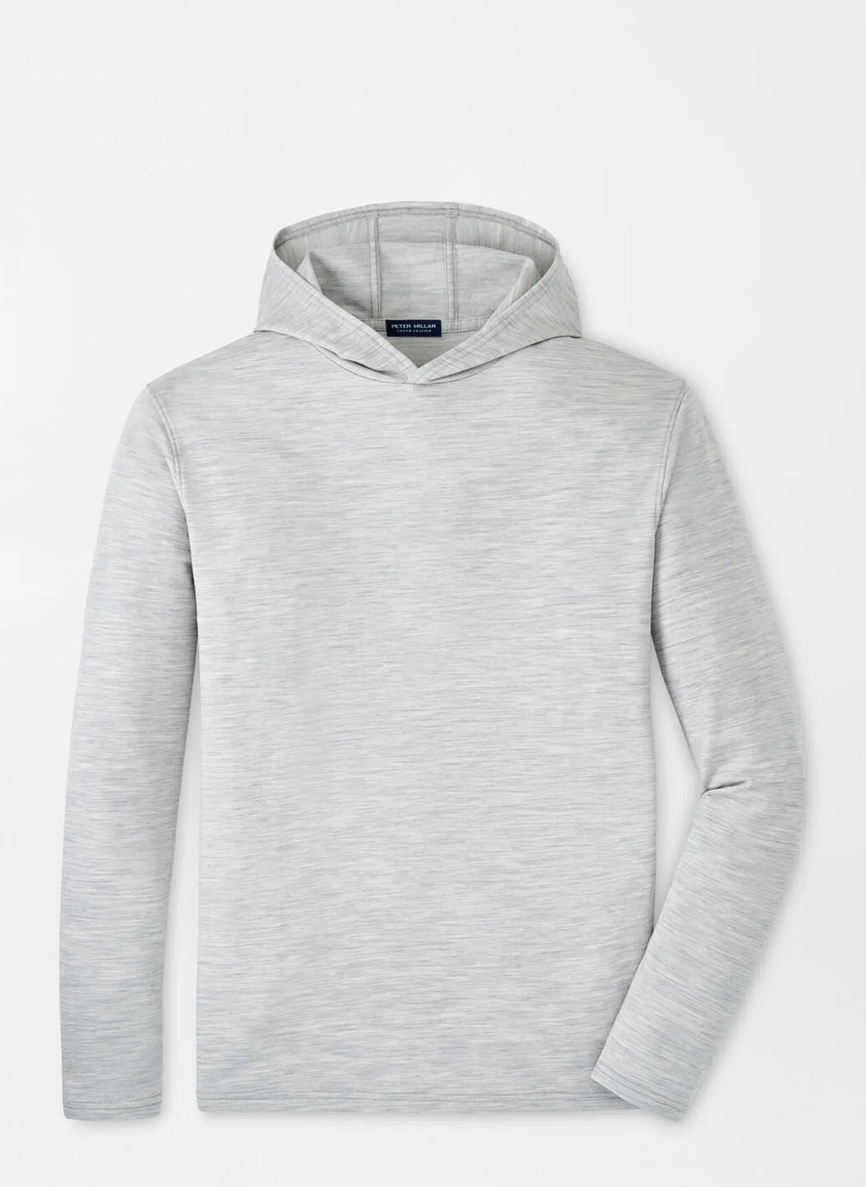 Peter Millar Mens Tailored Fit Excursionist Flex Heathered Hoodie - LIGHT GREY