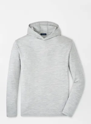 Peter Millar Mens Tailored Fit Excursionist Flex Heathered Hoodie - LIGHT GREY