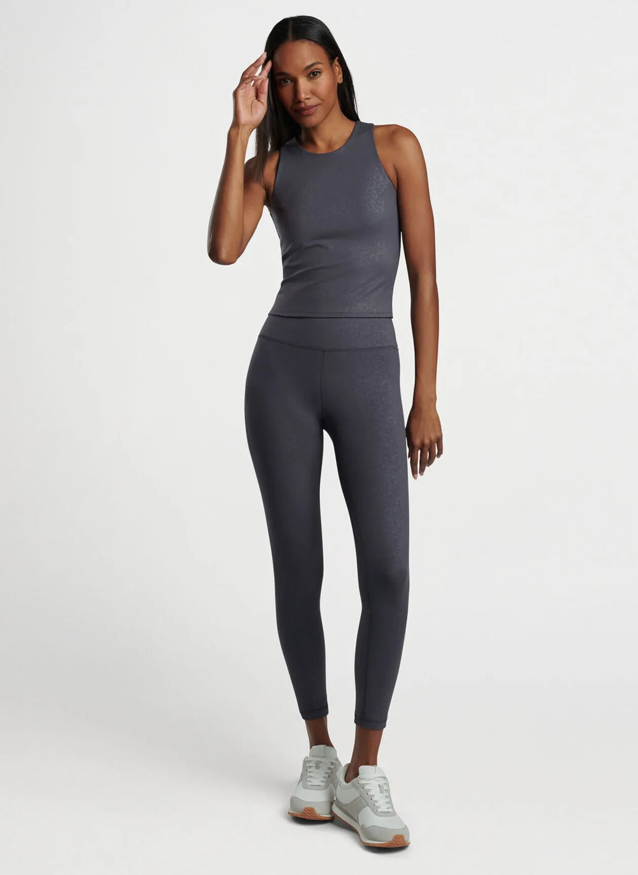 Peter Millar Womens Nova Performance Embossed 7/8 Legging - GRAPHITE