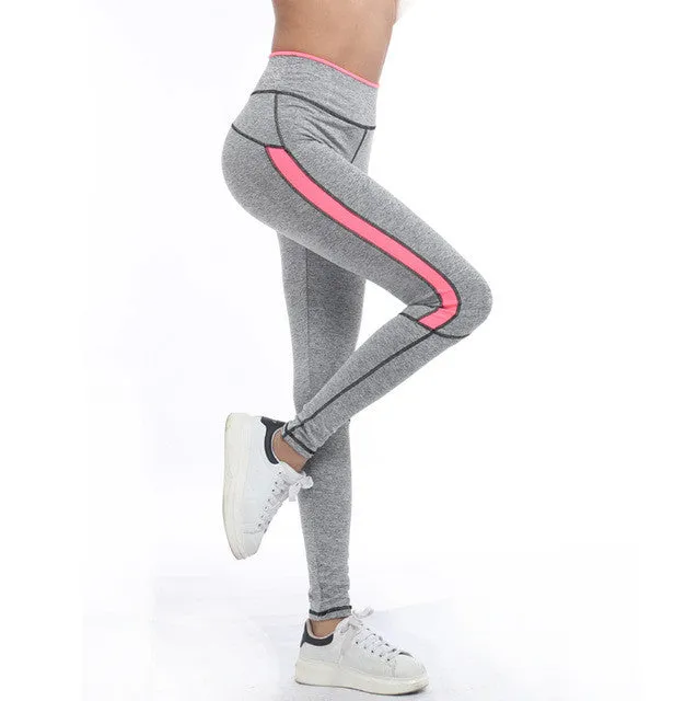 Pink and Grey Highlight Workout Leggings