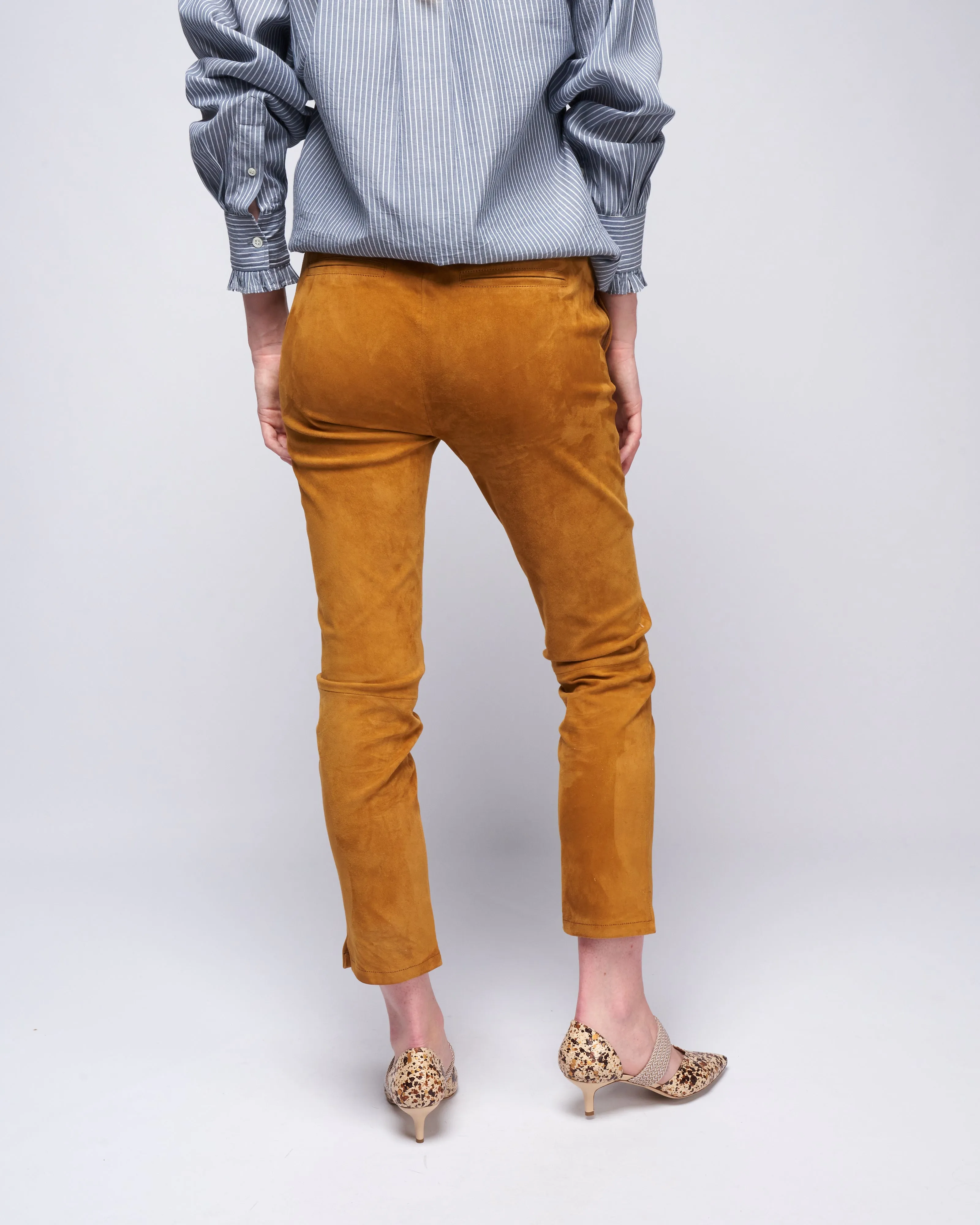 provence stretch suede pant - honey