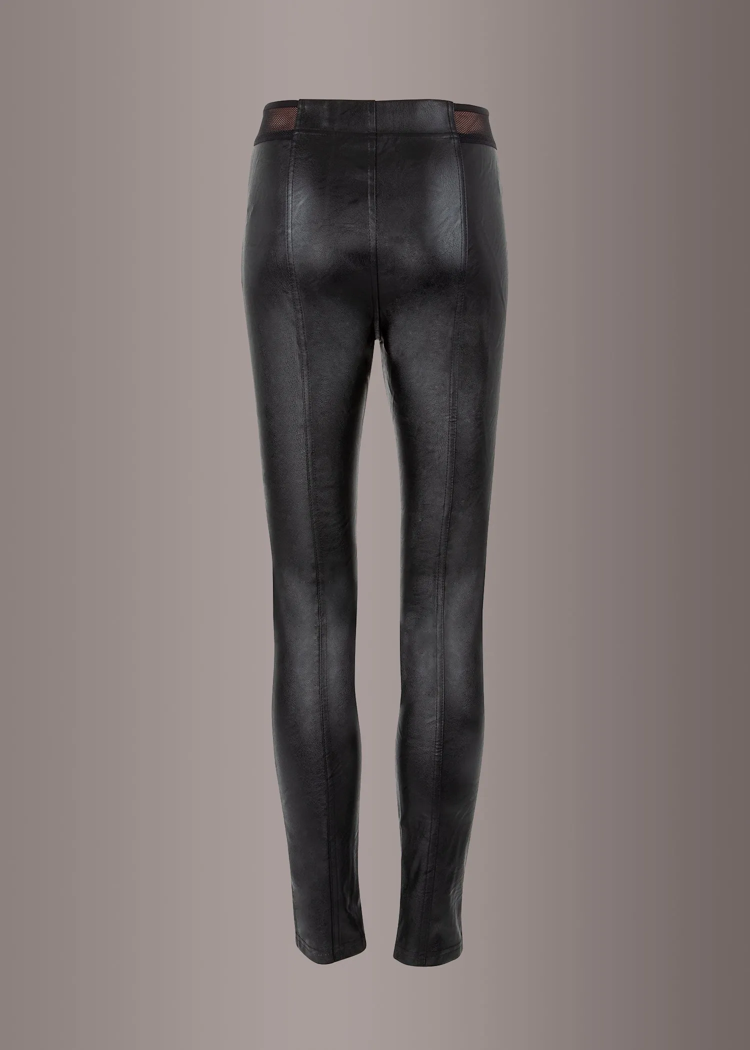 Punk Rave Black Faux Leather Biker Pants with Zipper
