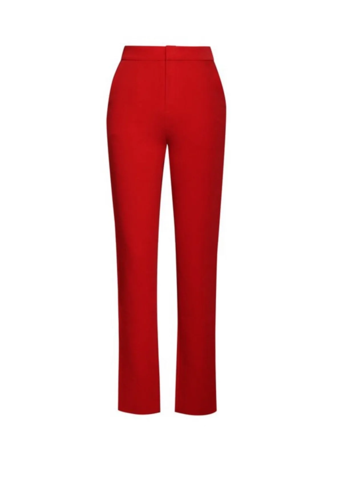 "CAROLINA" RED SKINNY FIT CREPE PANTS
