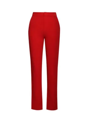 "CAROLINA" RED SKINNY FIT CREPE PANTS