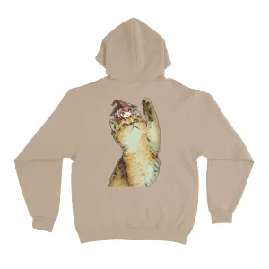 "Cat" Fleece Hoodie Beige