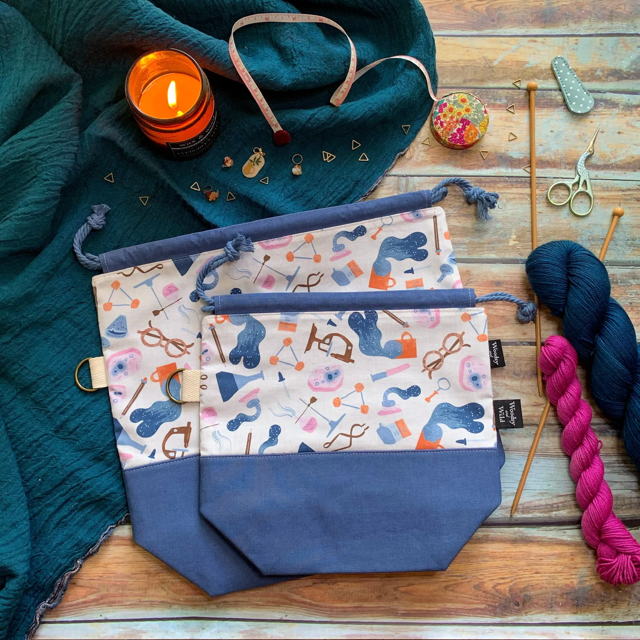 "For the Love of Science"- Knitting Project Bag- Ready to Ship