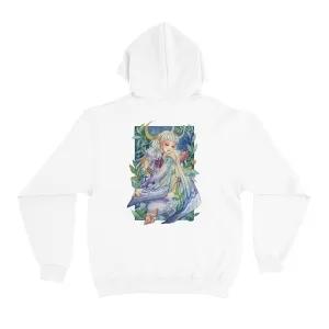 "Night Melody" Fleece Hoodie White