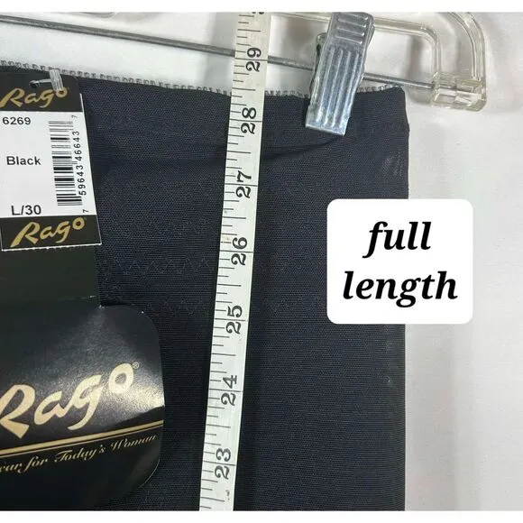 Rago Style 6269 Black Shapewear Capri Pants Smoothing Undergarment Size Large/30