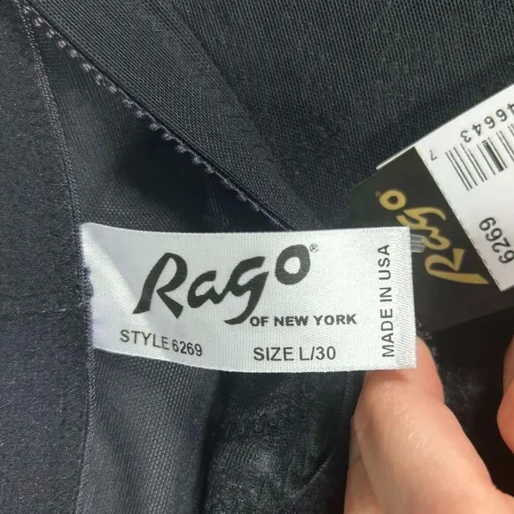 Rago Style 6269 Black Shapewear Capri Pants Smoothing Undergarment Size Large/30