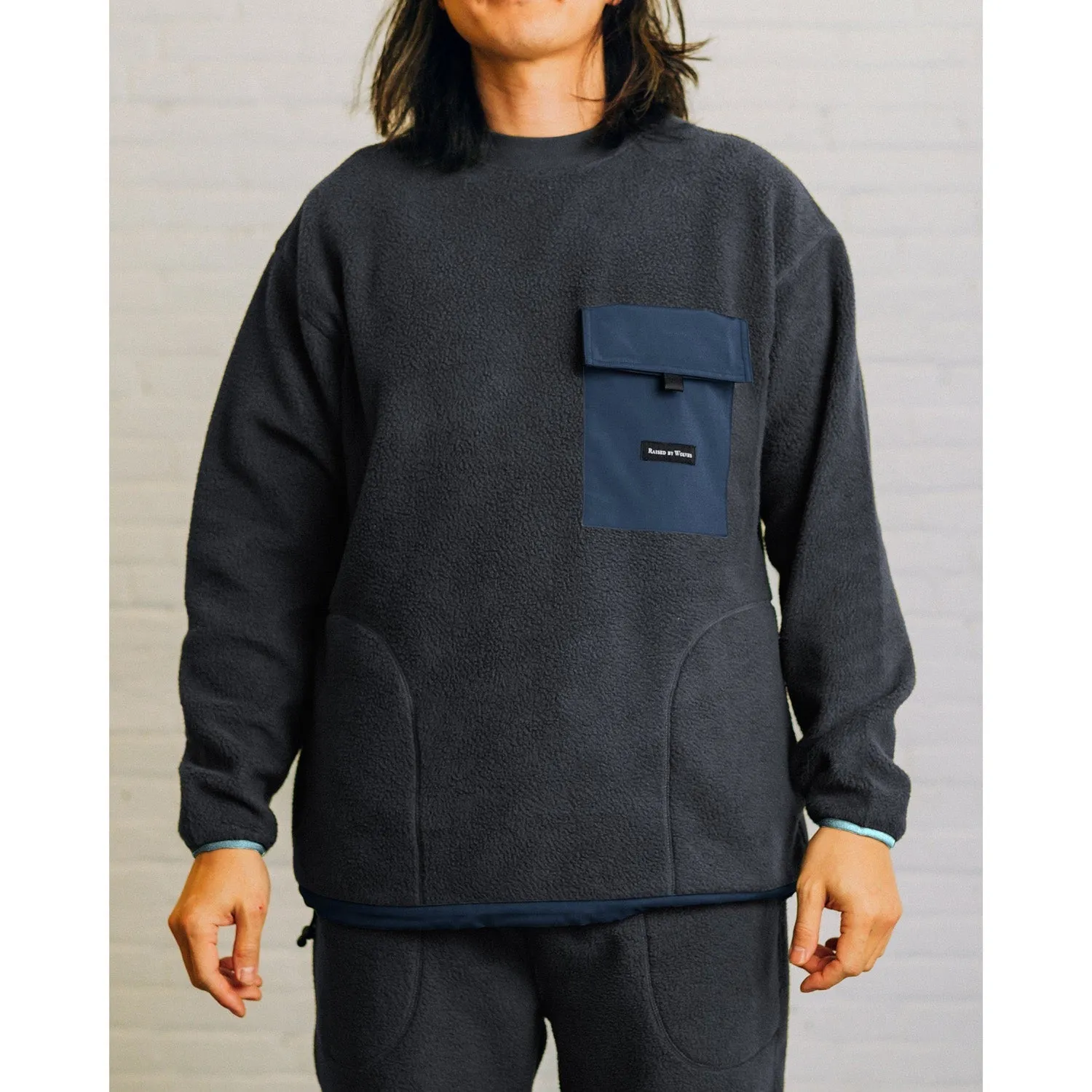 Raised By Wolves Boa Fleece Crewneck Steel