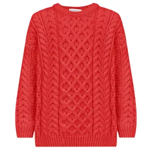 [Re:Coat] Cadogan Supersoft Merino Girls Sweater - Coral (5-6y)