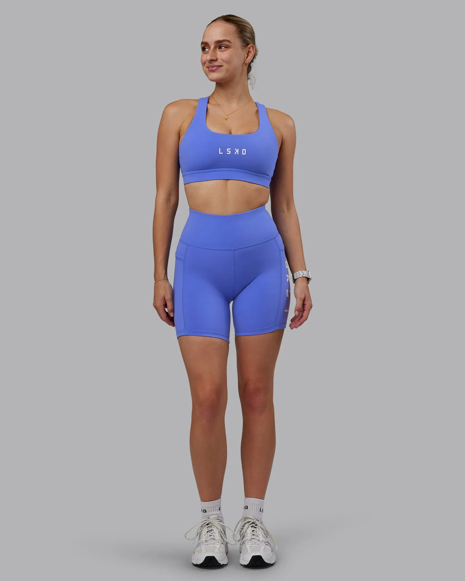 Rep Mid Short Tight - Baja Blue-White