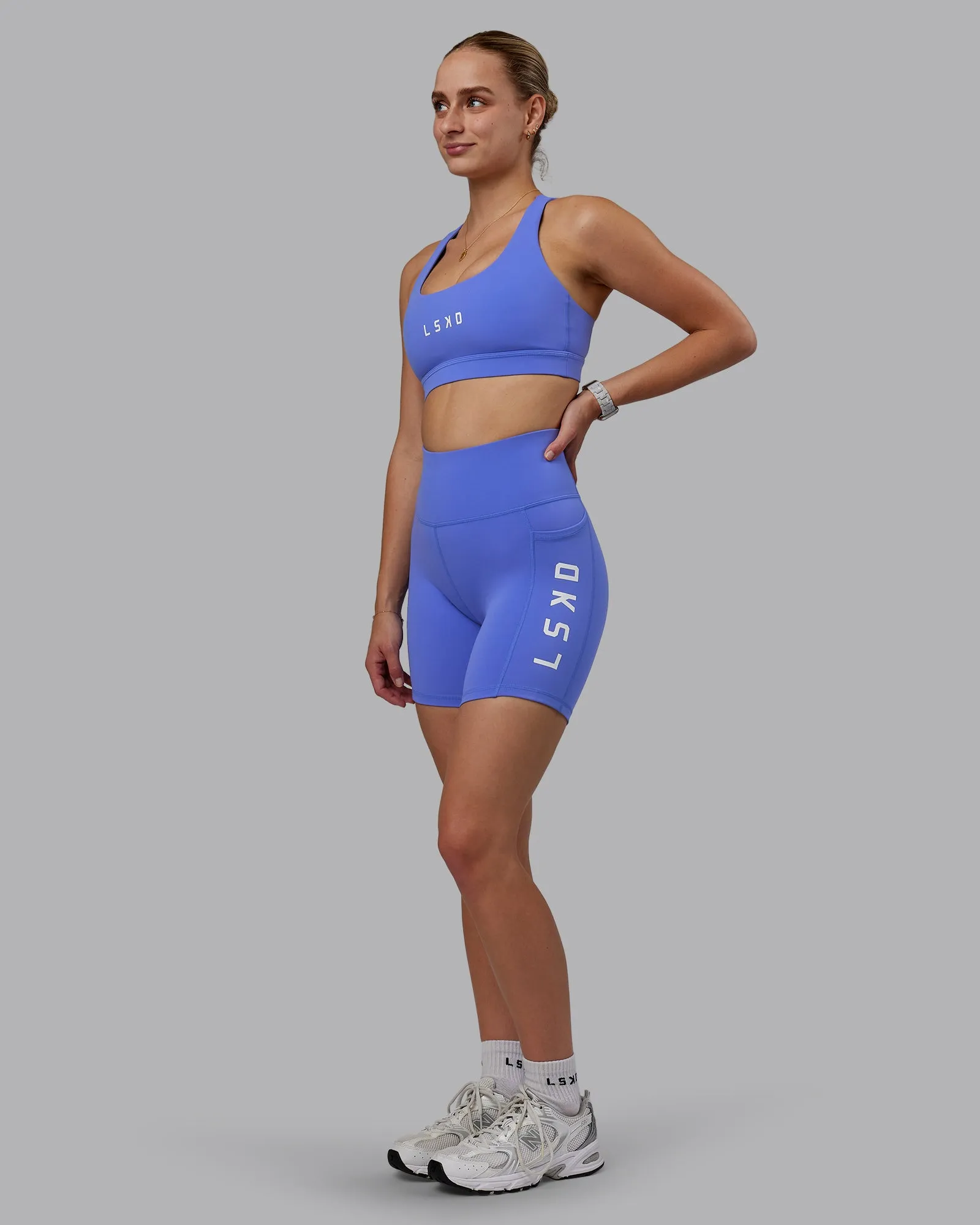 Rep Mid Short Tight - Baja Blue-White
