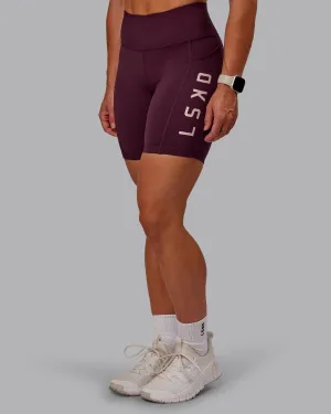 Rep Mid Short Tight - Cherry Lacquer-Marshmallow