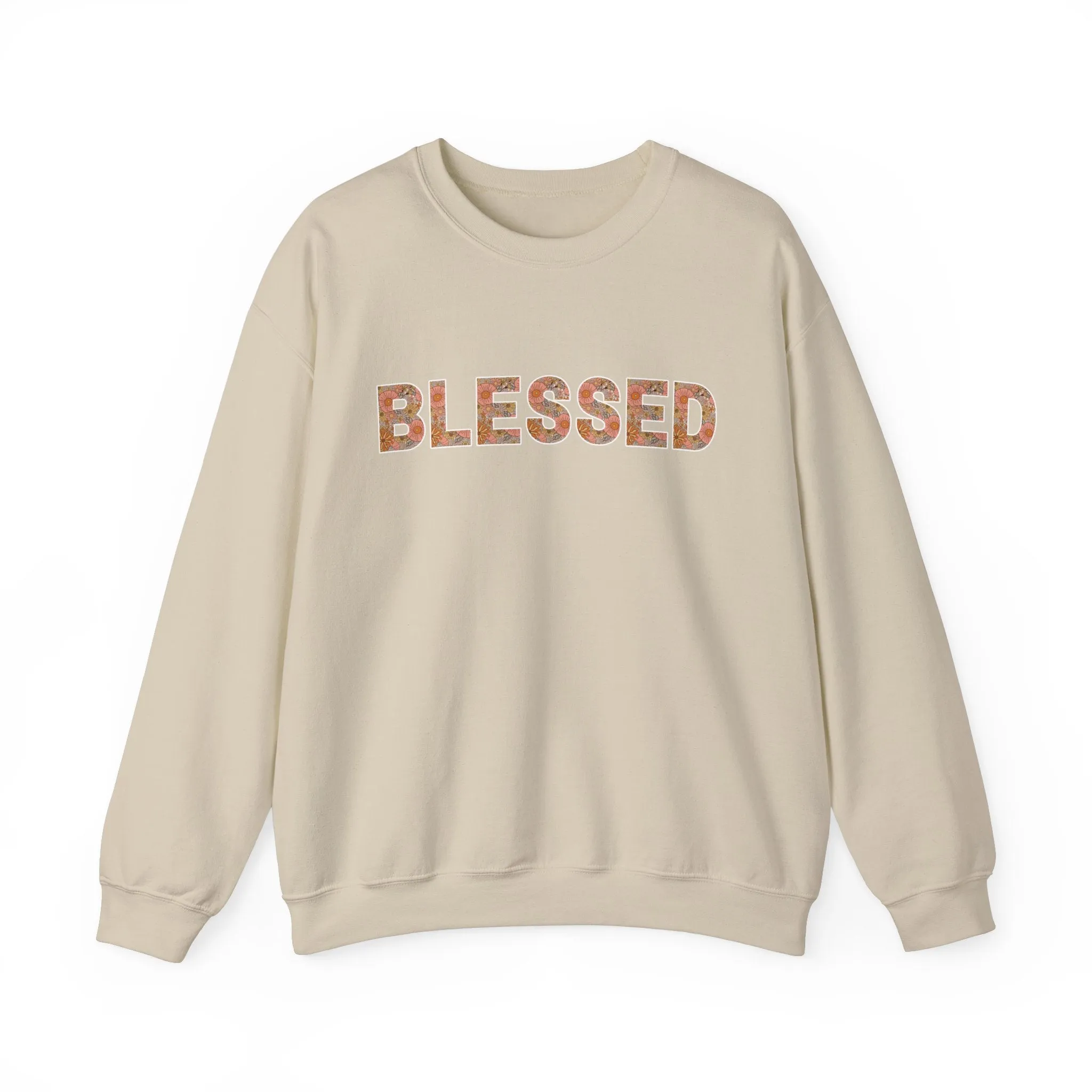 Retro Floral Blessed Graphic Sweatshirt